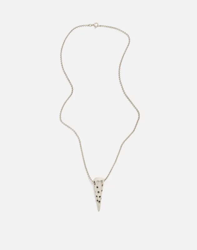 70s Sterling Cone Pendant Ball Chain Necklace - #30 sold by Re/Done