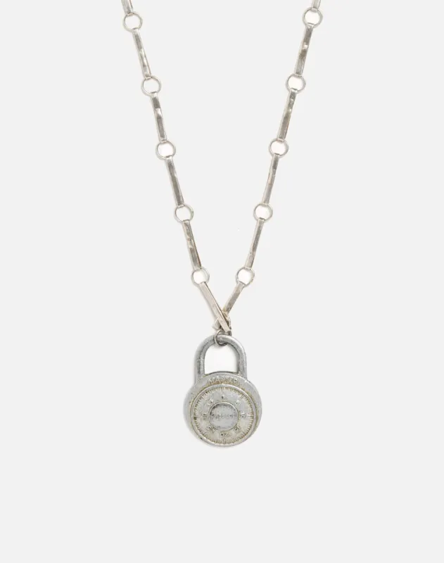 60s Good Luck Padlock Pendant on Handmade Necklace - #31 sold by Re/Done