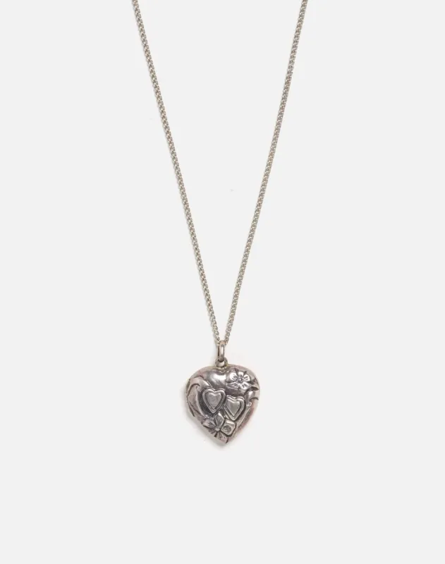 60s Sterling Heart Locket Necklace - #36 sold by Re/Done