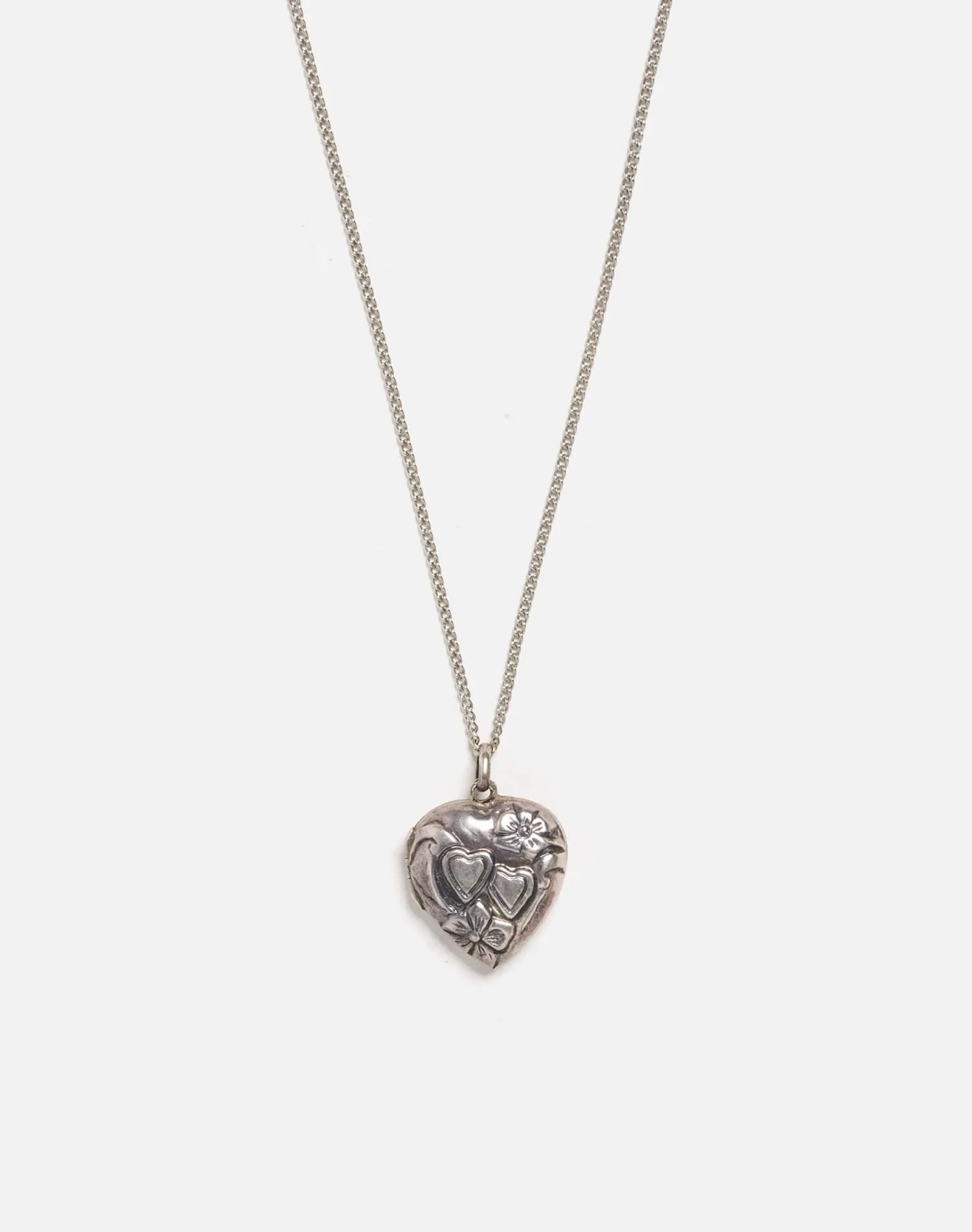 60s Sterling Heart Locket Necklace - #36 sold by Re/Done