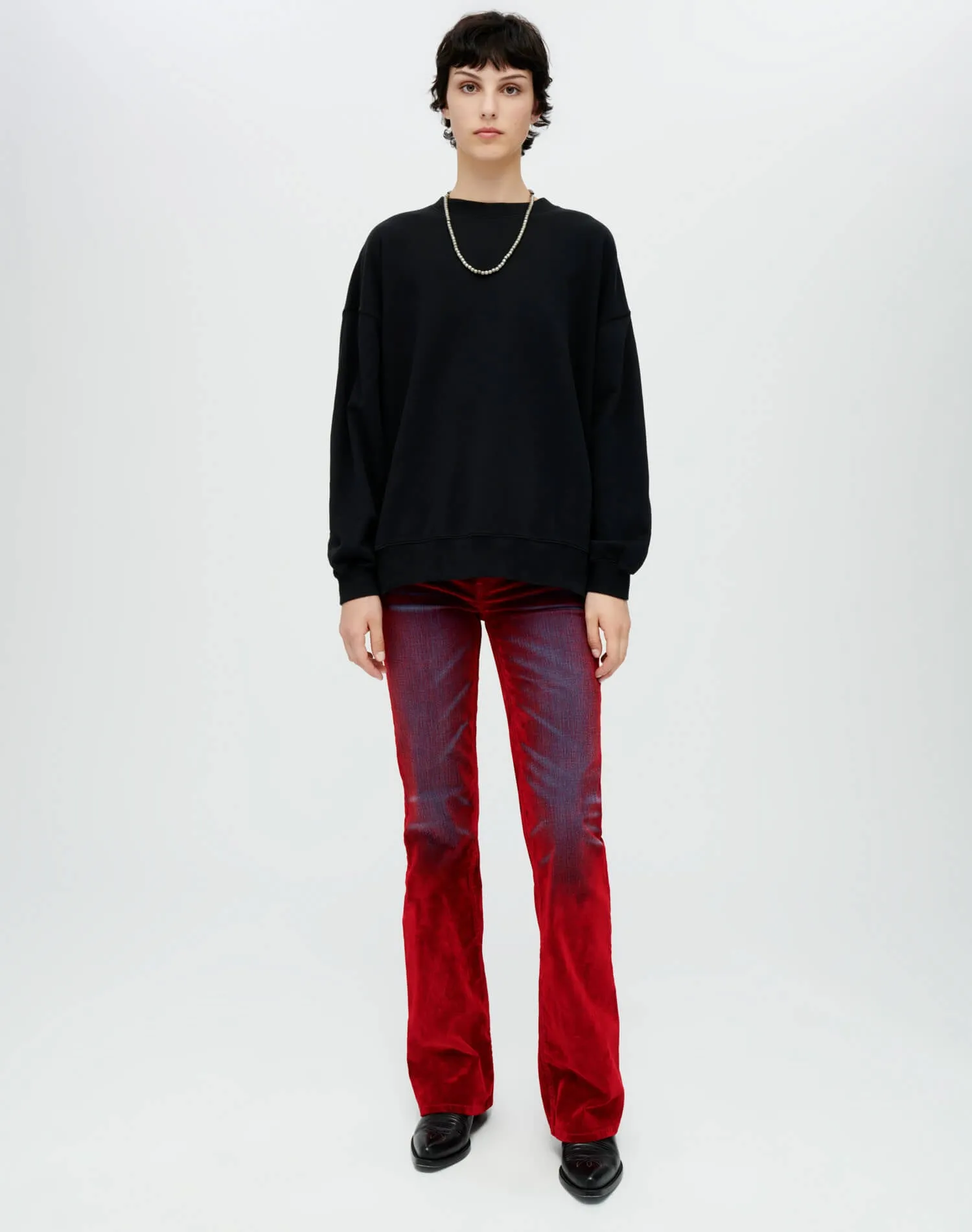 Hanes Oversized Crewneck Sweatshirt - Black sold by Re/Done product image thumbnail 2