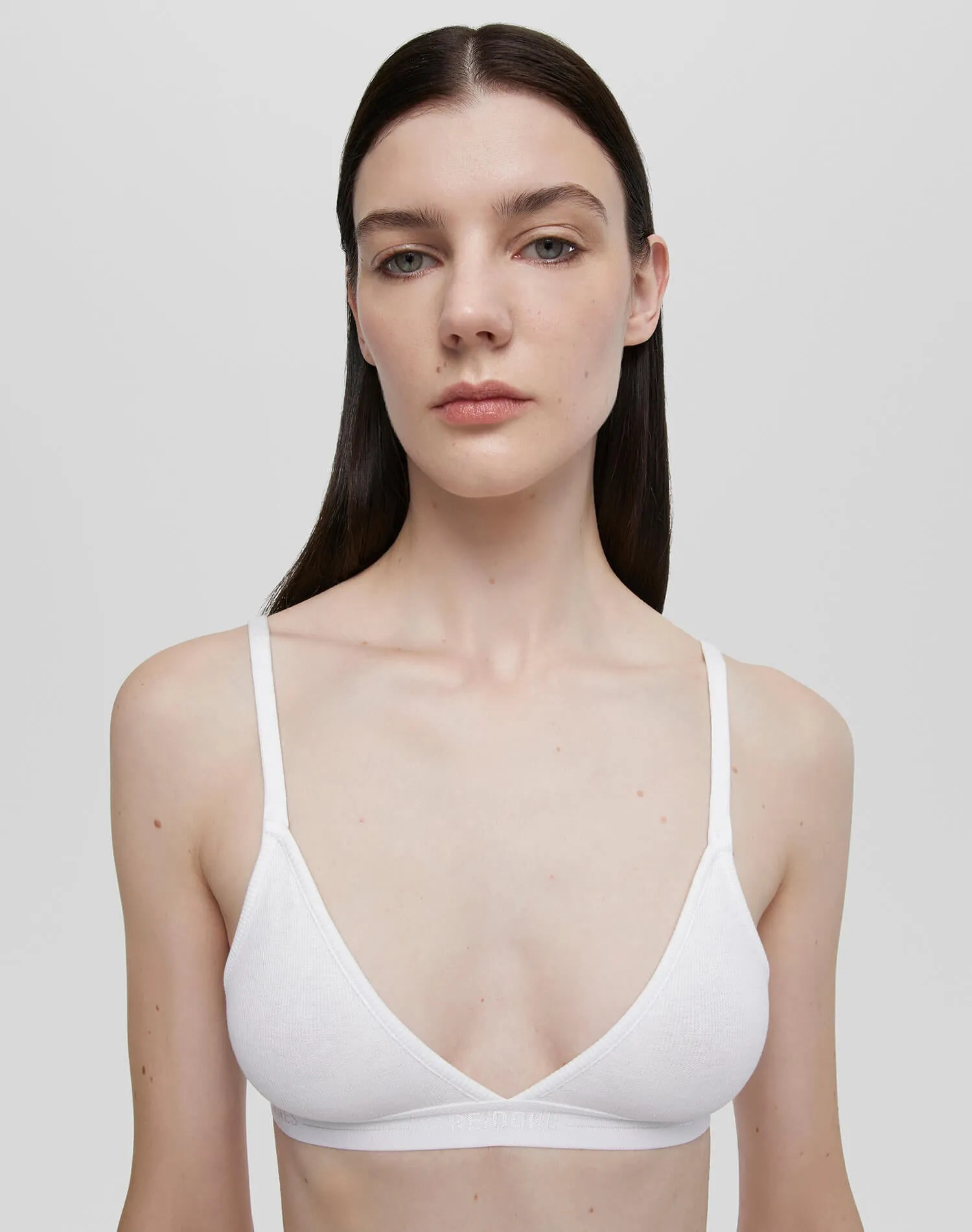 Hanes Ribbed Triangle Bra - Optic White sold by Re/Done product image thumbnail 3
