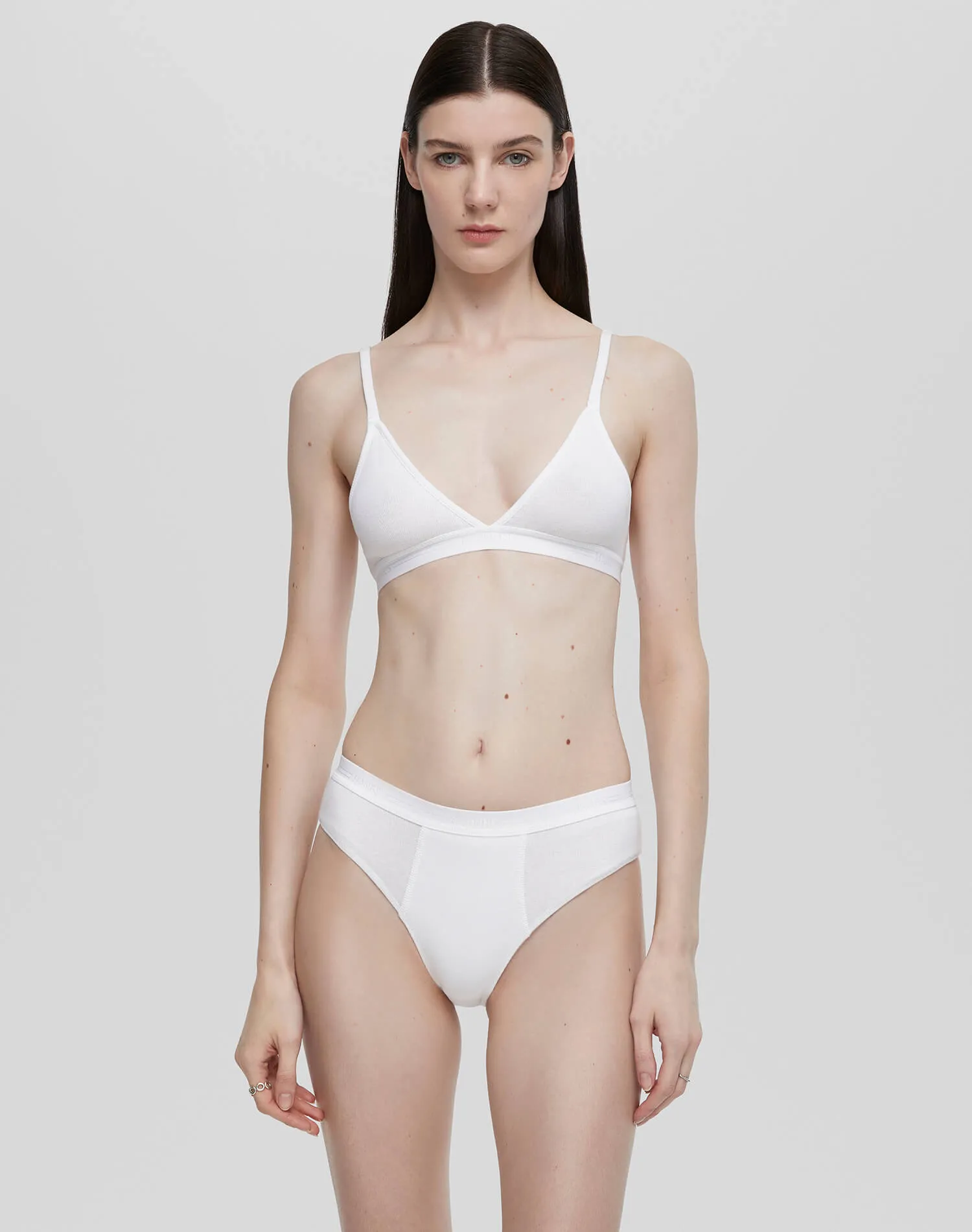 Hanes Ribbed Triangle Bra - Optic White sold by Re/Done product image thumbnail 4