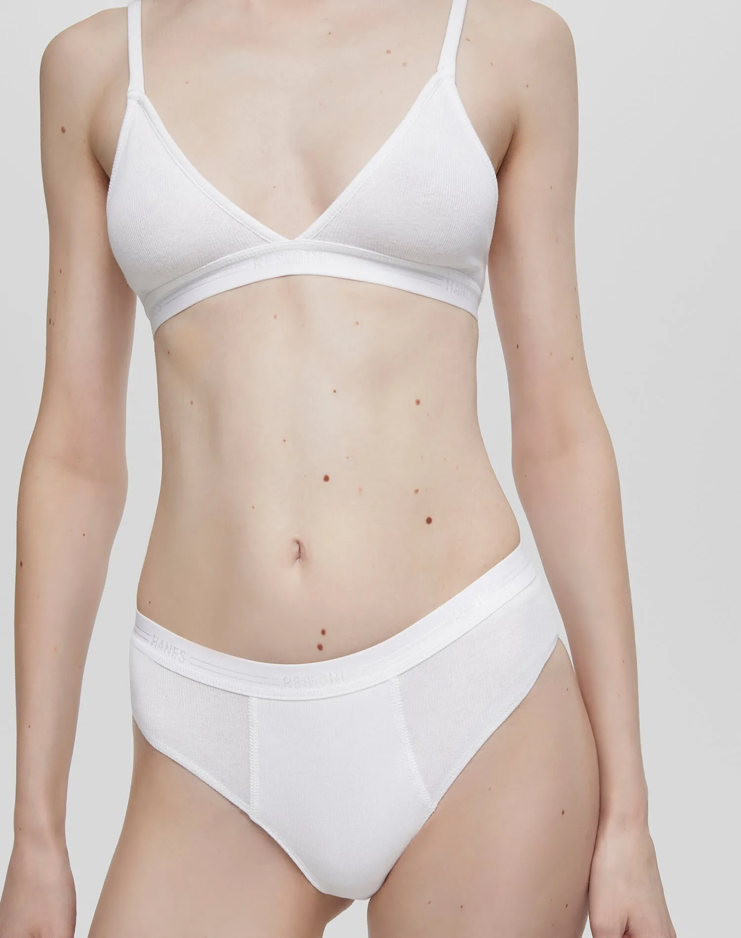 Hanes Ribbed Triangle Bra - Optic White sold by Re/Done product image thumbnail 5