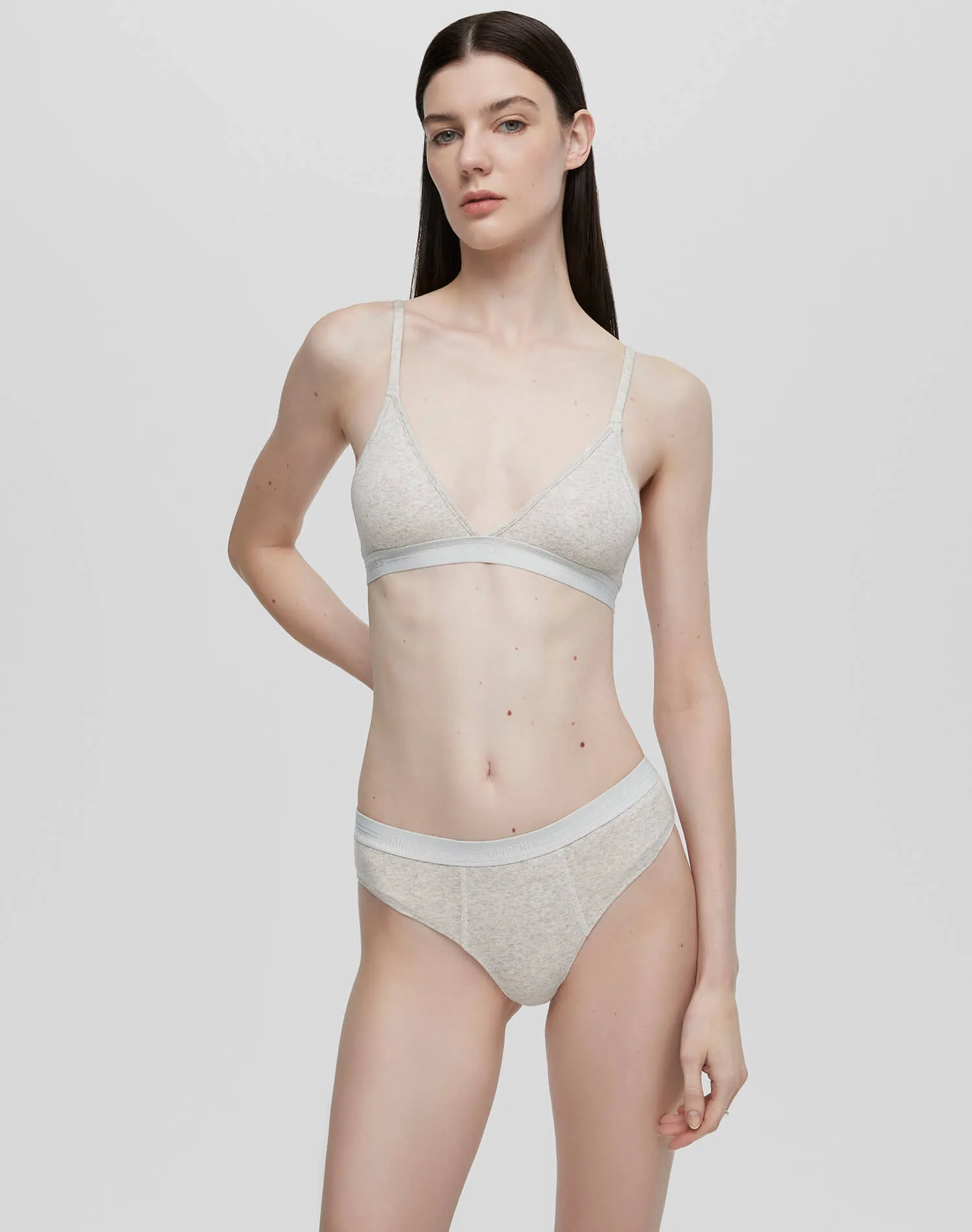 Hanes Ribbed Triangle Bra - Heather Grey sold by Re/Done product image thumbnail 4