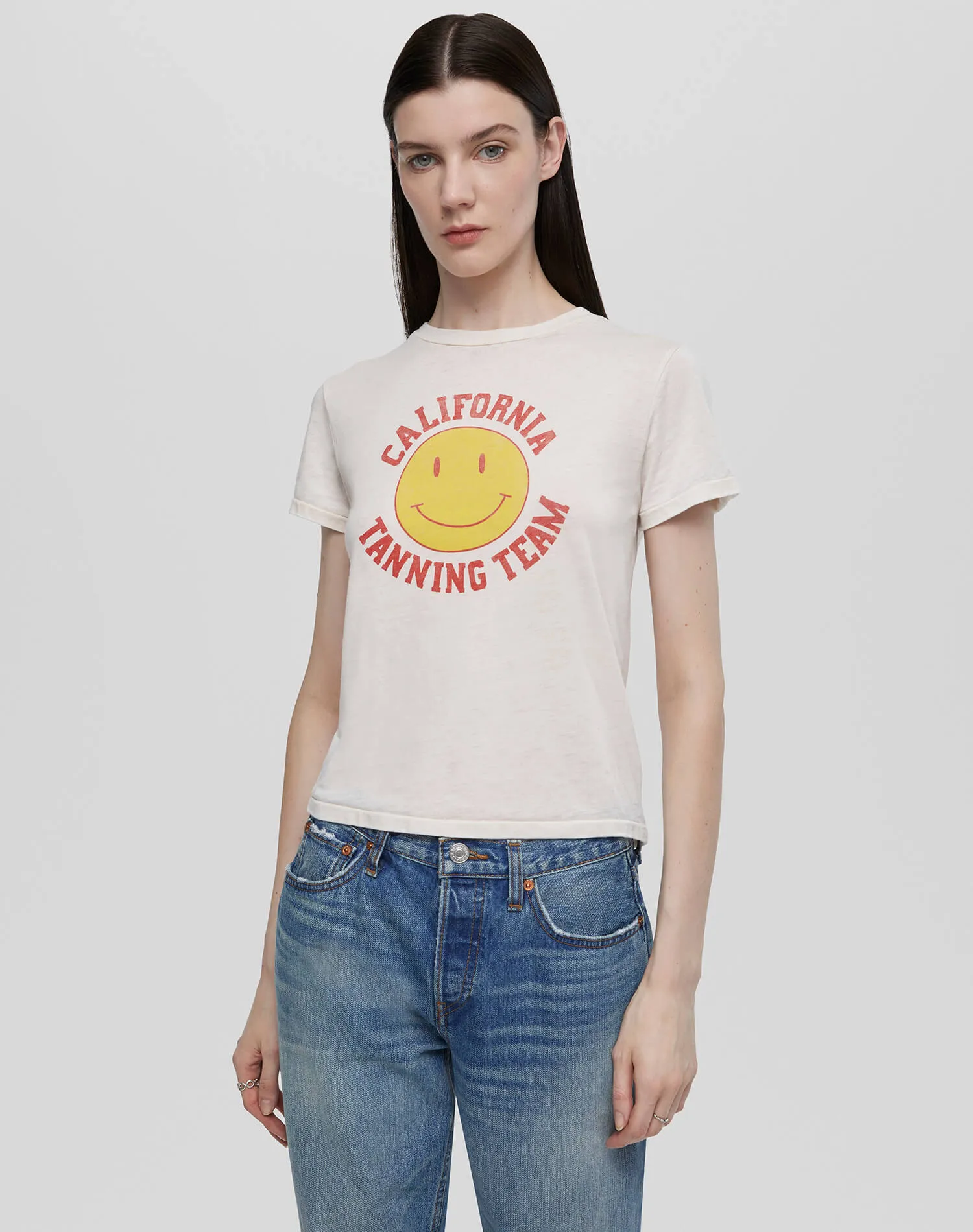 Classic "Tanning" Tee - Antique White sold by Re/Done