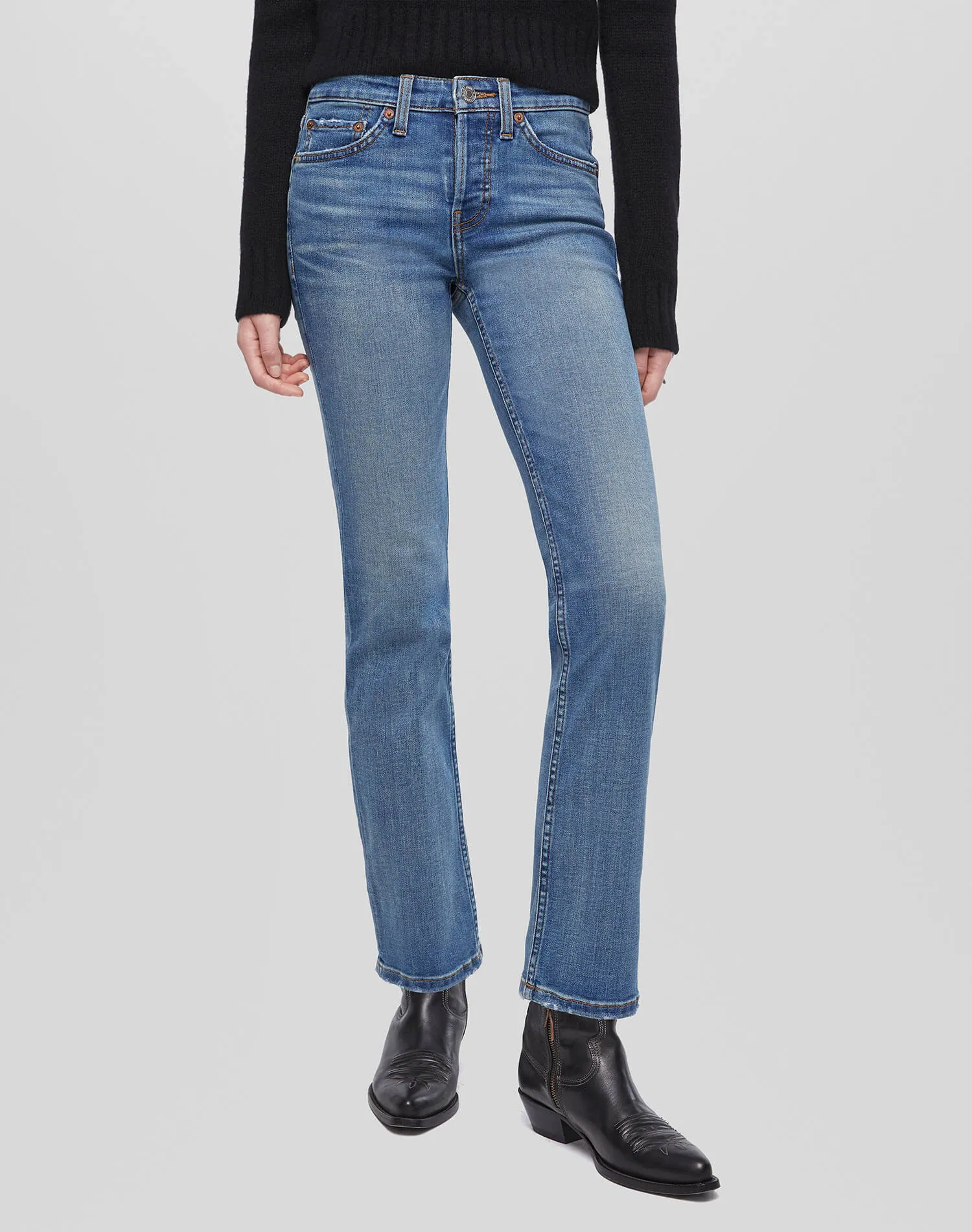 Comfort Stretch Slim Straight Crop - Blasted sold by Re/Done