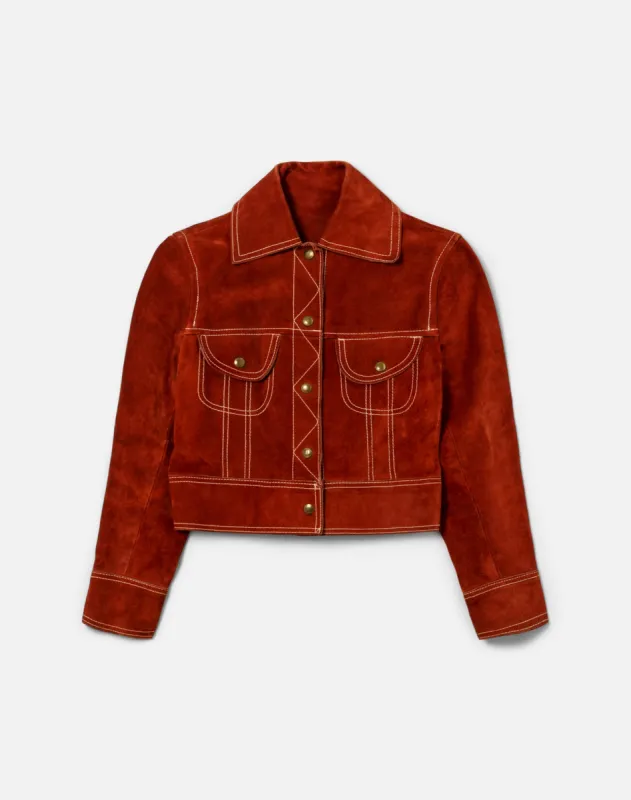70s Suede Crop Jacket- #16 made by Re/Done