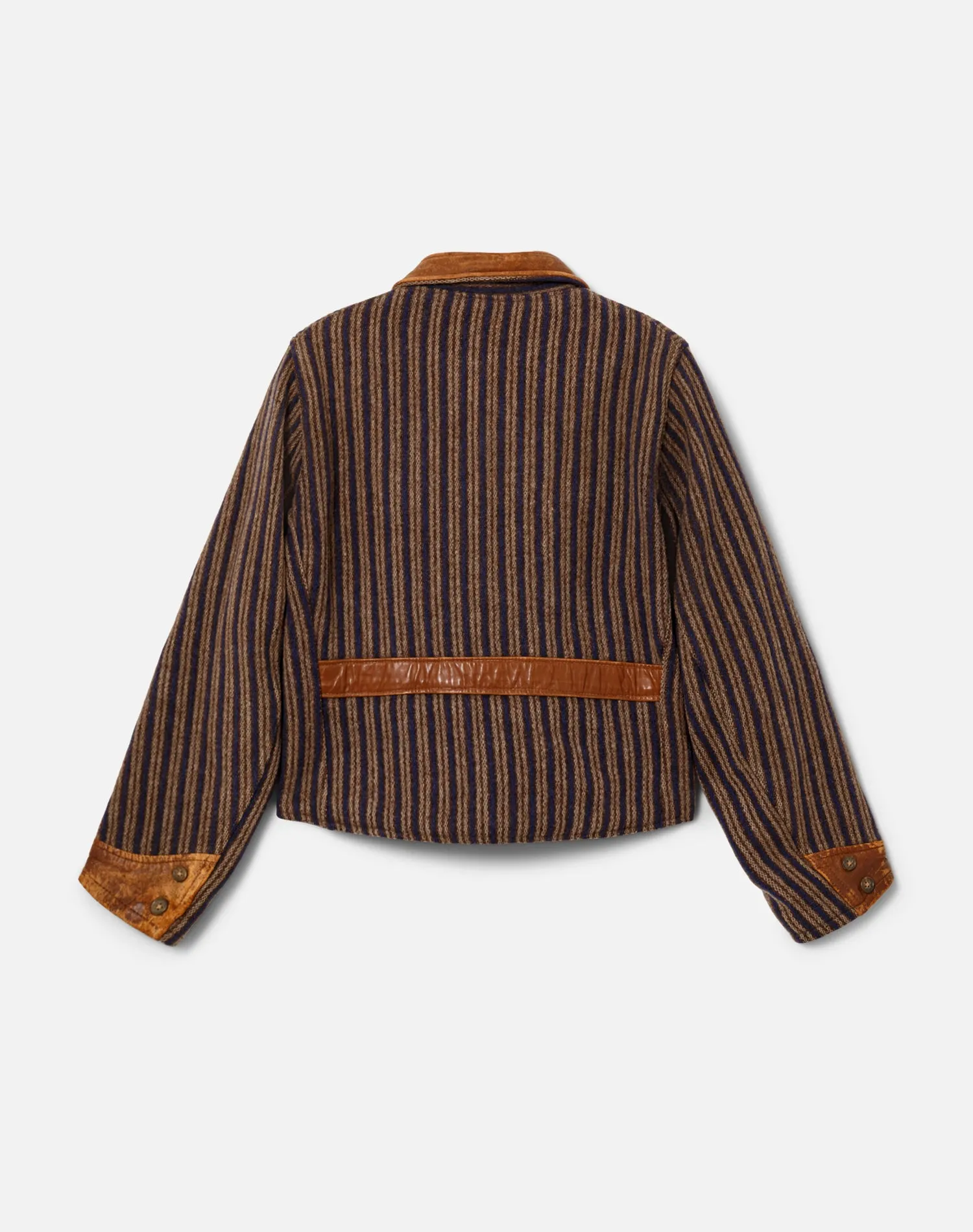 40s Striped Wool and Leather Jacket- #6 sold by Re/Done product image thumbnail 2