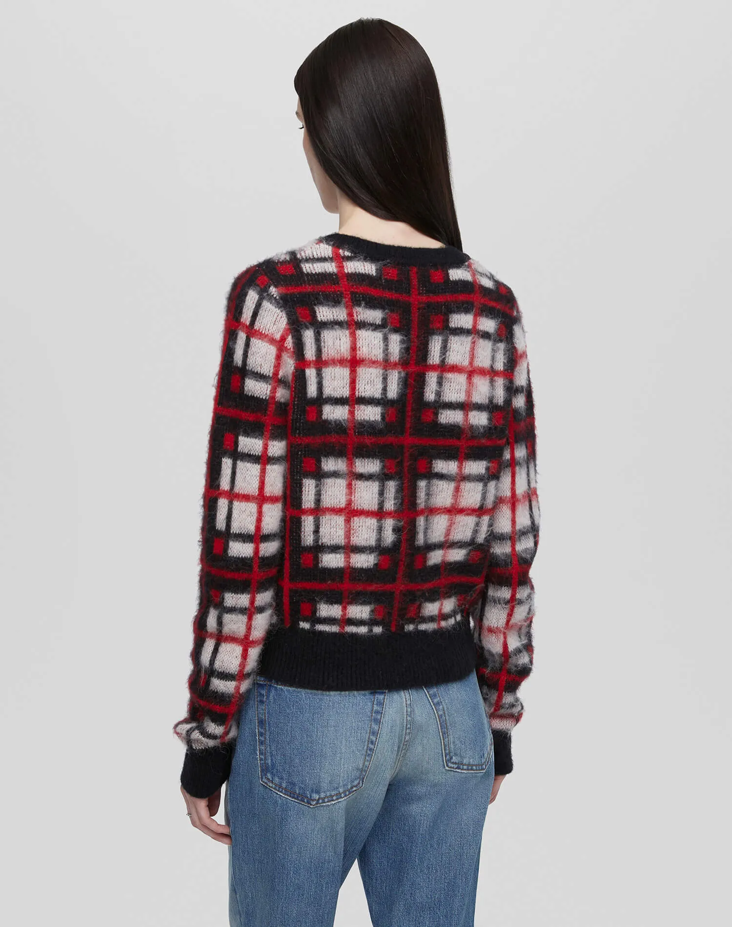 Tartan V Neck Pullover - Black/Red/White sold by Re/Done product image thumbnail 4