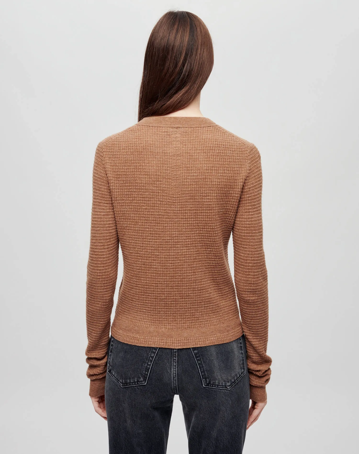 Waffle Slim Pullover - Chestnut sold by Re/Done product image thumbnail 4