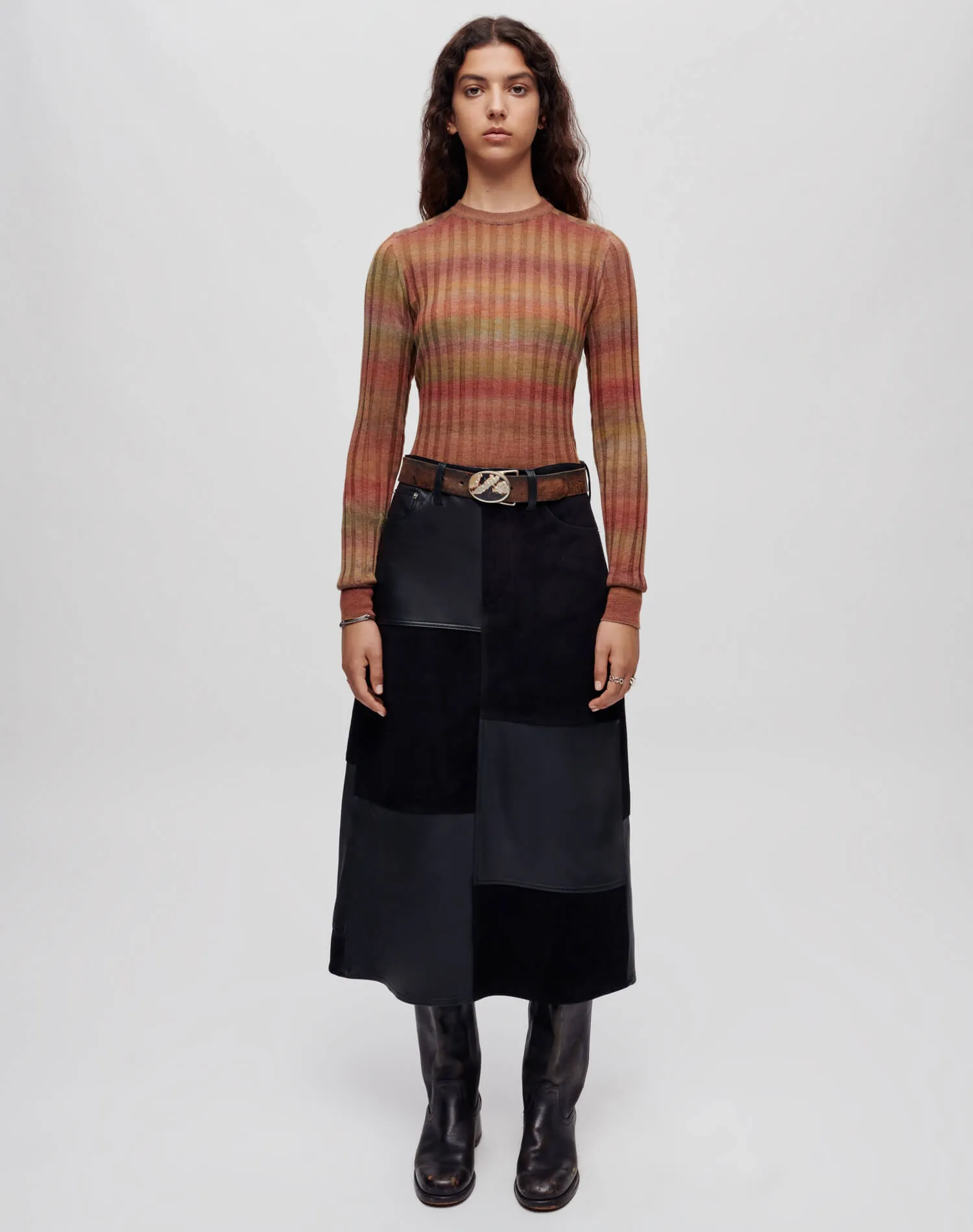 Poor Boy Rib Slim Pullover - Bayleaf Combo sold by Re/Done product image thumbnail 2