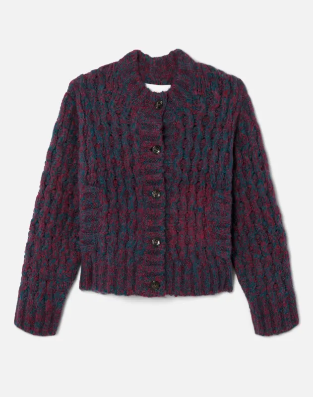 80s Crewneck Cardigan - Marled Plum sold by Re/Done