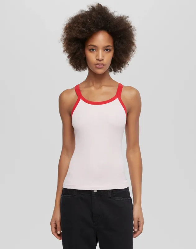 Hanes Ribbed Tank - Dahlia with Ruby sold by Re/Done
