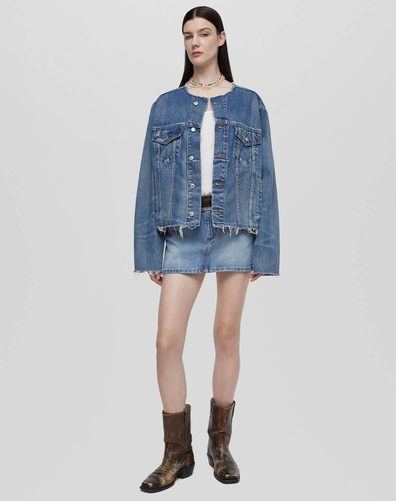 Cutoff Trucker Jacket - Mid Fade sold by Re/Done product image thumbnail 2