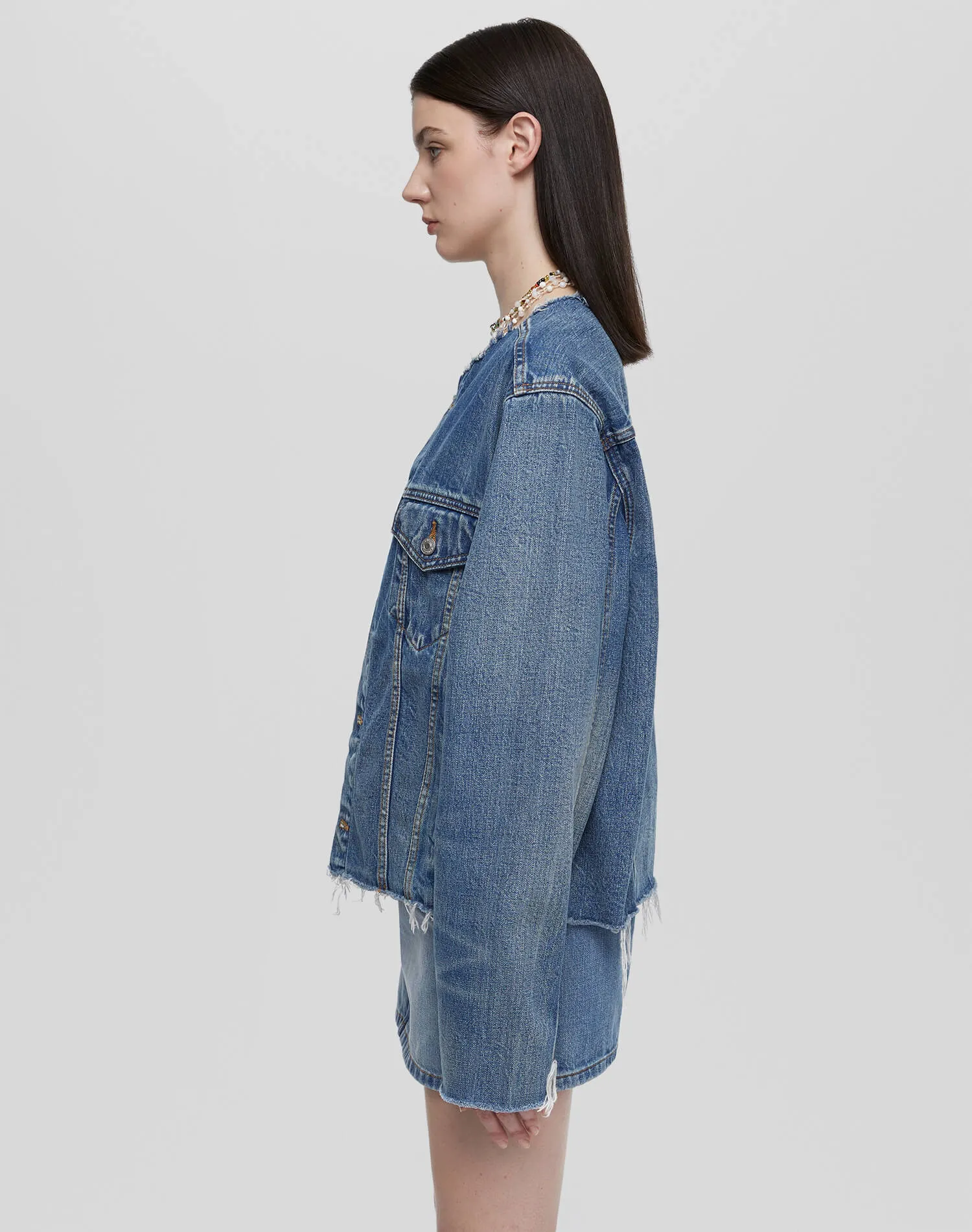 Cutoff Trucker Jacket - Mid Fade sold by Re/Done product image thumbnail 4