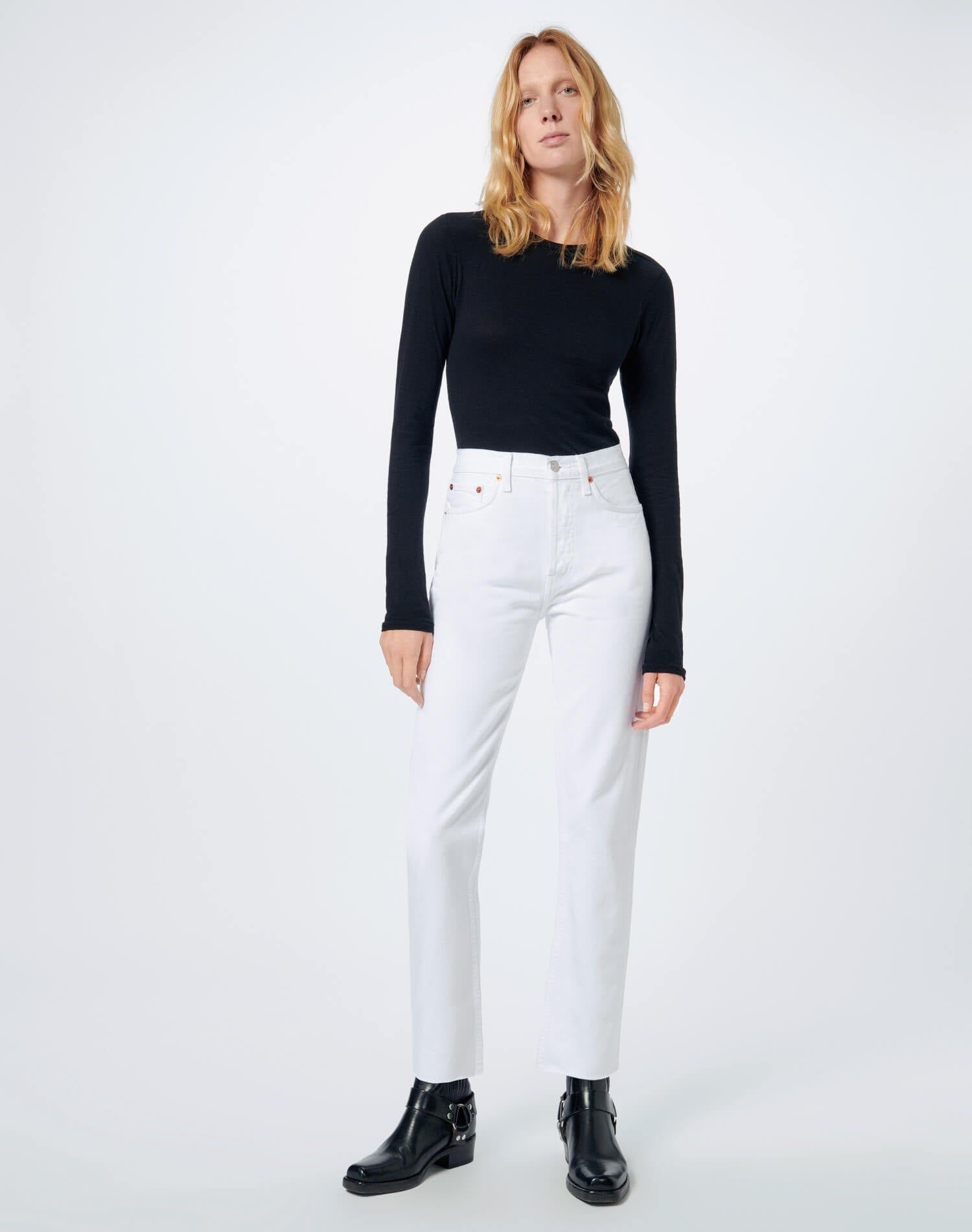 High Rise Stove Pipe - White sold by Re/Done