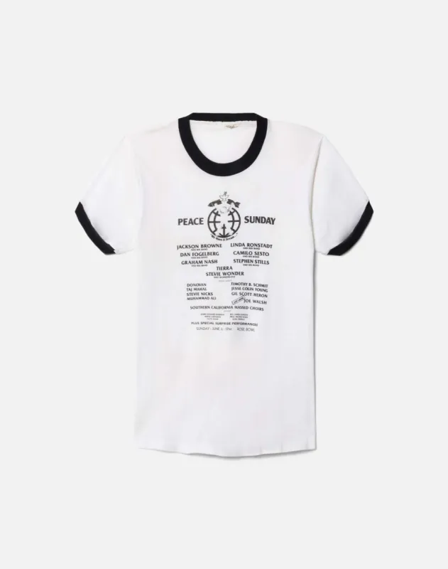 70s Peace Sunday Festival Ringer Tee made by Re/Done