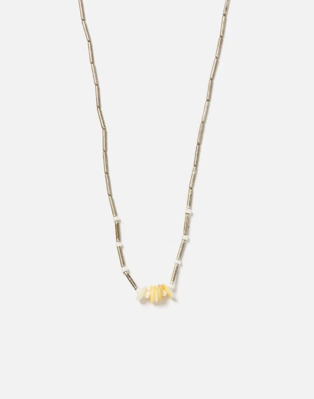 70s Tube Bead Heishi Shell Choker made by Re/Done