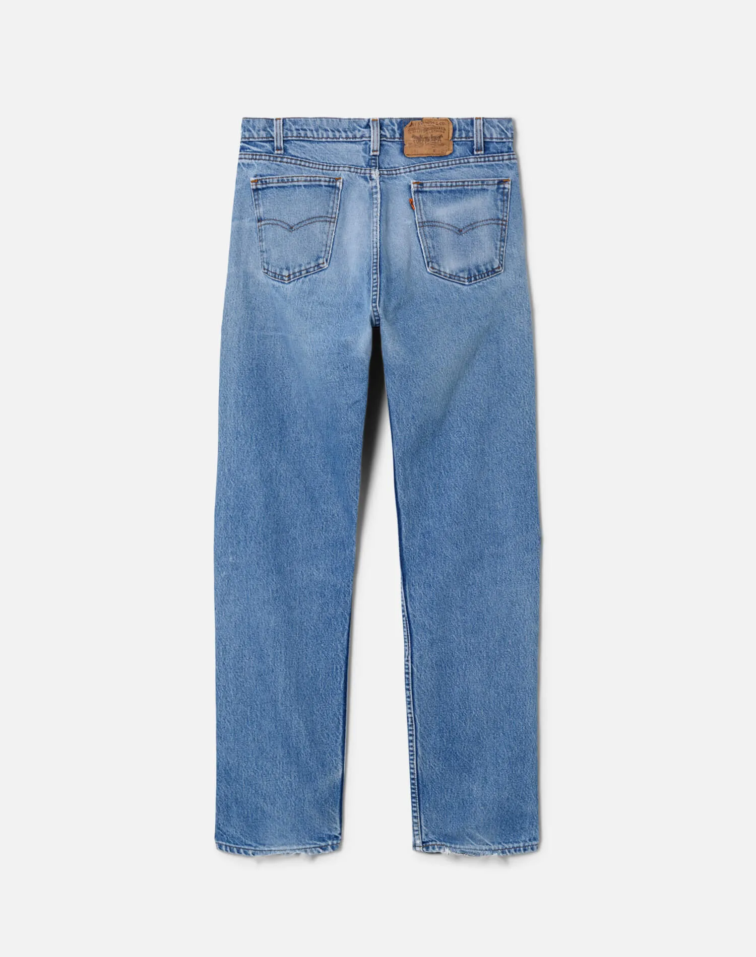 80s Distressed Orange Tab Levi's 505 sold by Re/Done product image thumbnail 2