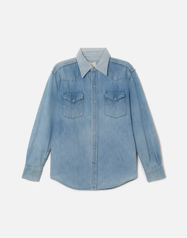 70s Big Mac Pearl Snap Denim Shirt sold by Re/Done