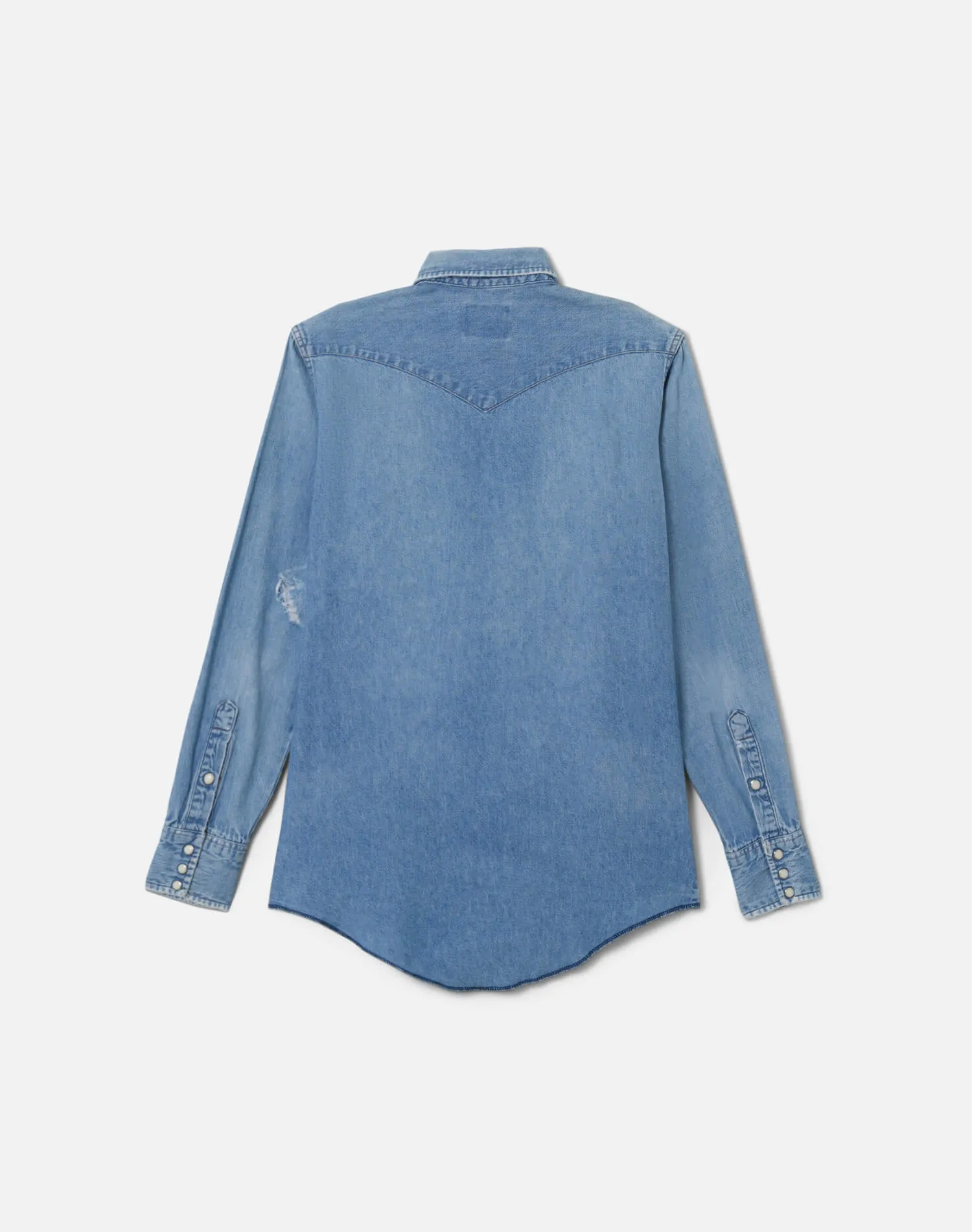 70s Wrangler Pearl Snap Denim Shirt sold by Re/Done product image thumbnail 2