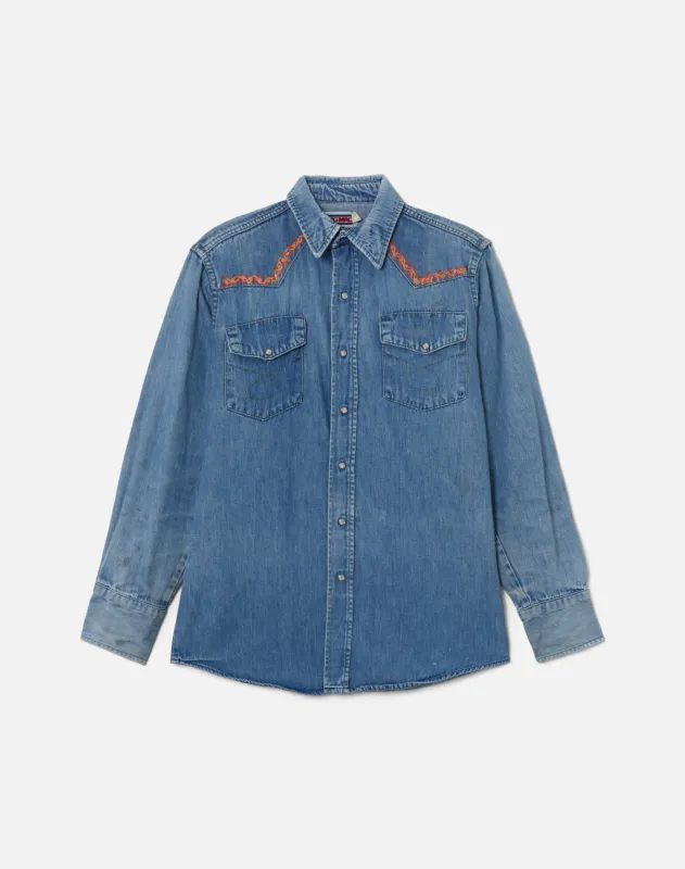 70s Big Mac Embroidered Denim Shirt sold by Re/Done