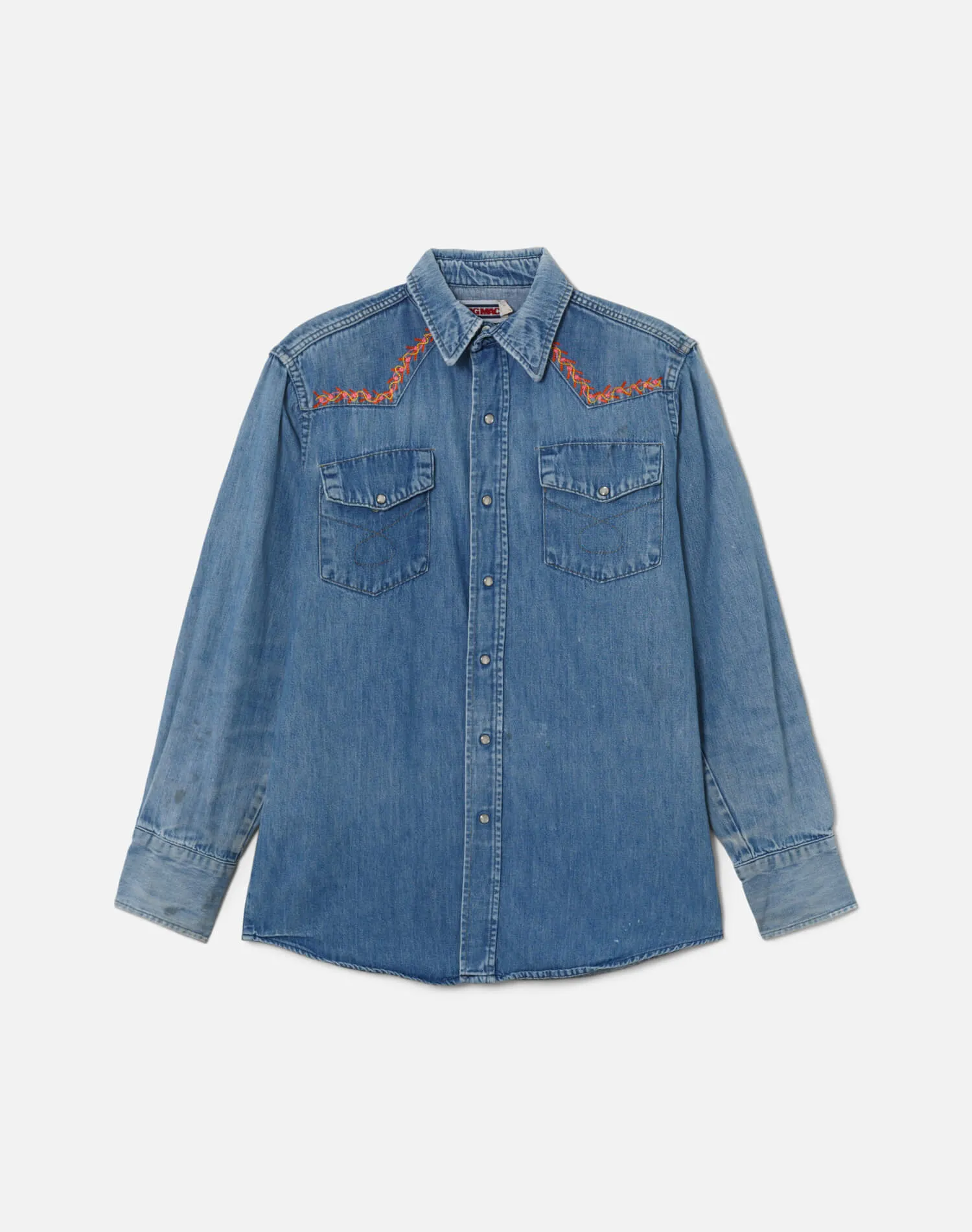 70s Big Mac Embroidered Denim Shirt sold by Re/Done