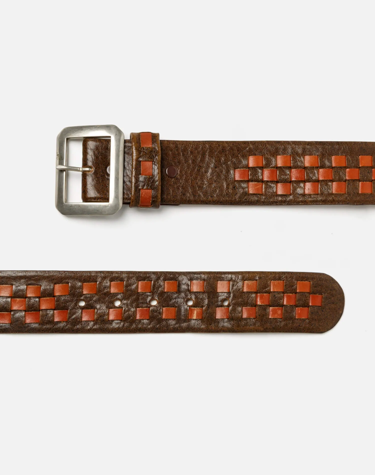 70s Checkered Leather Belt sold by Re/Done product image thumbnail 2