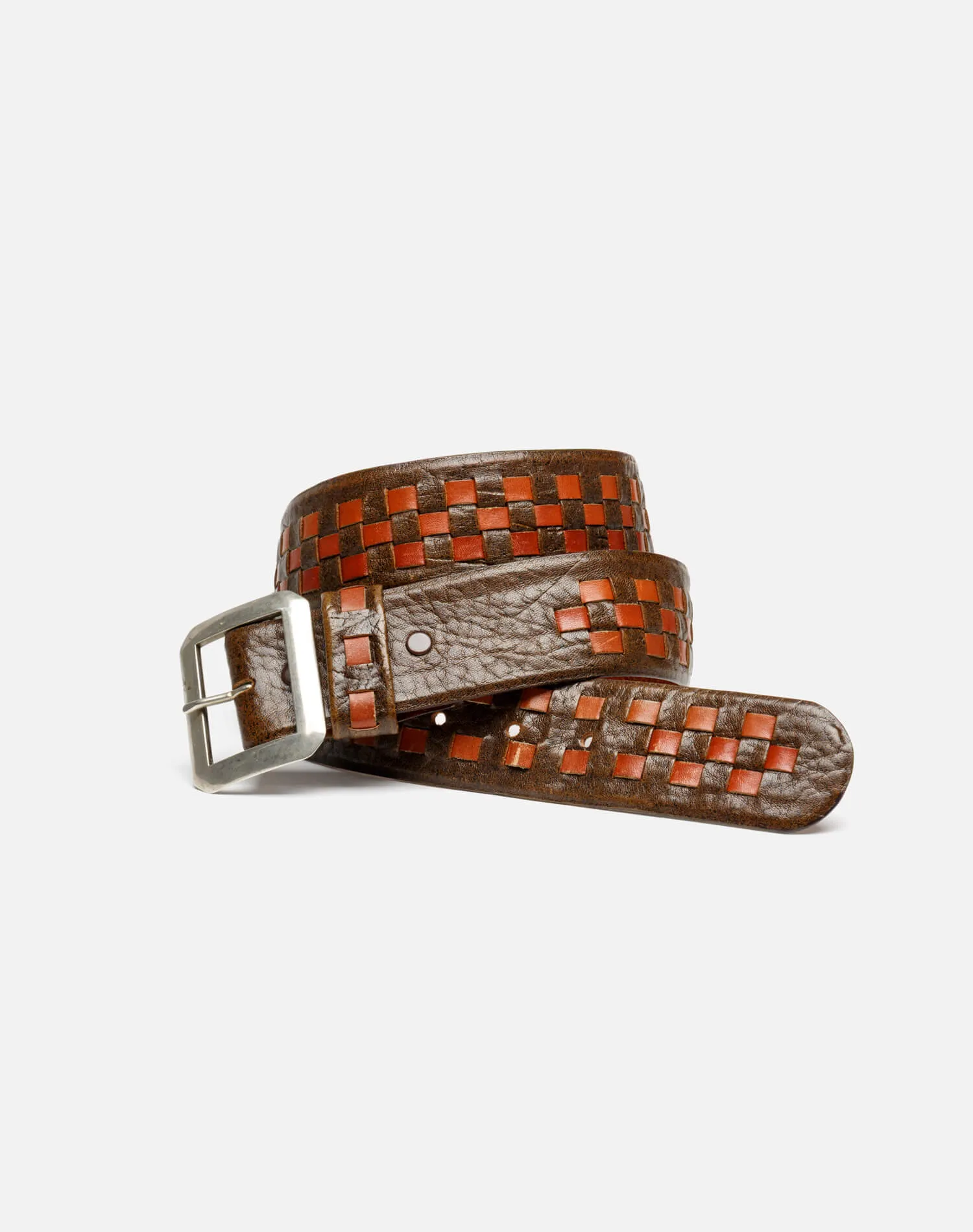 70s Checkered Leather Belt sold by Re/Done product image thumbnail 3