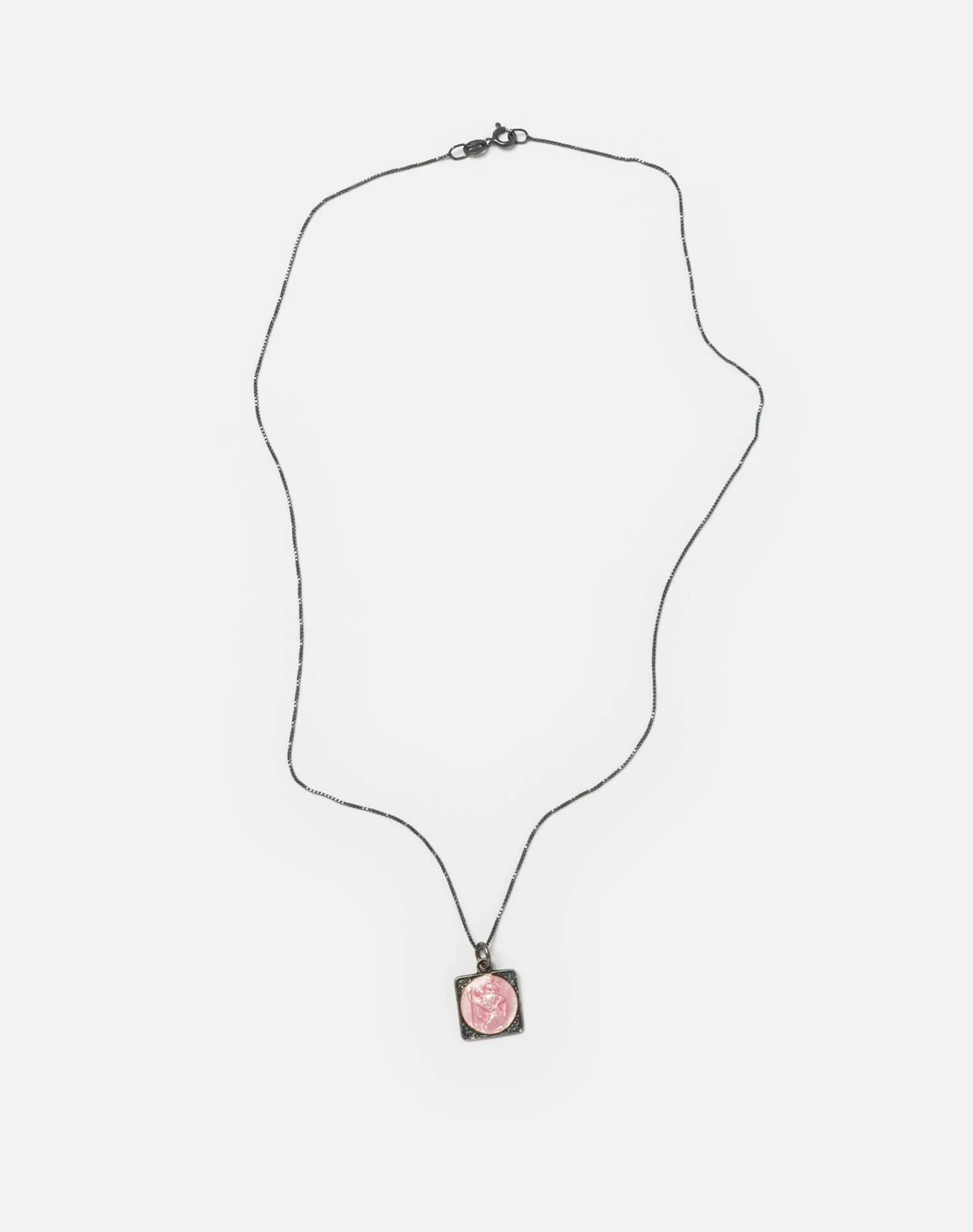 70s Square Sterling St Christopher Necklace sold by Re/Done product image thumbnail 2