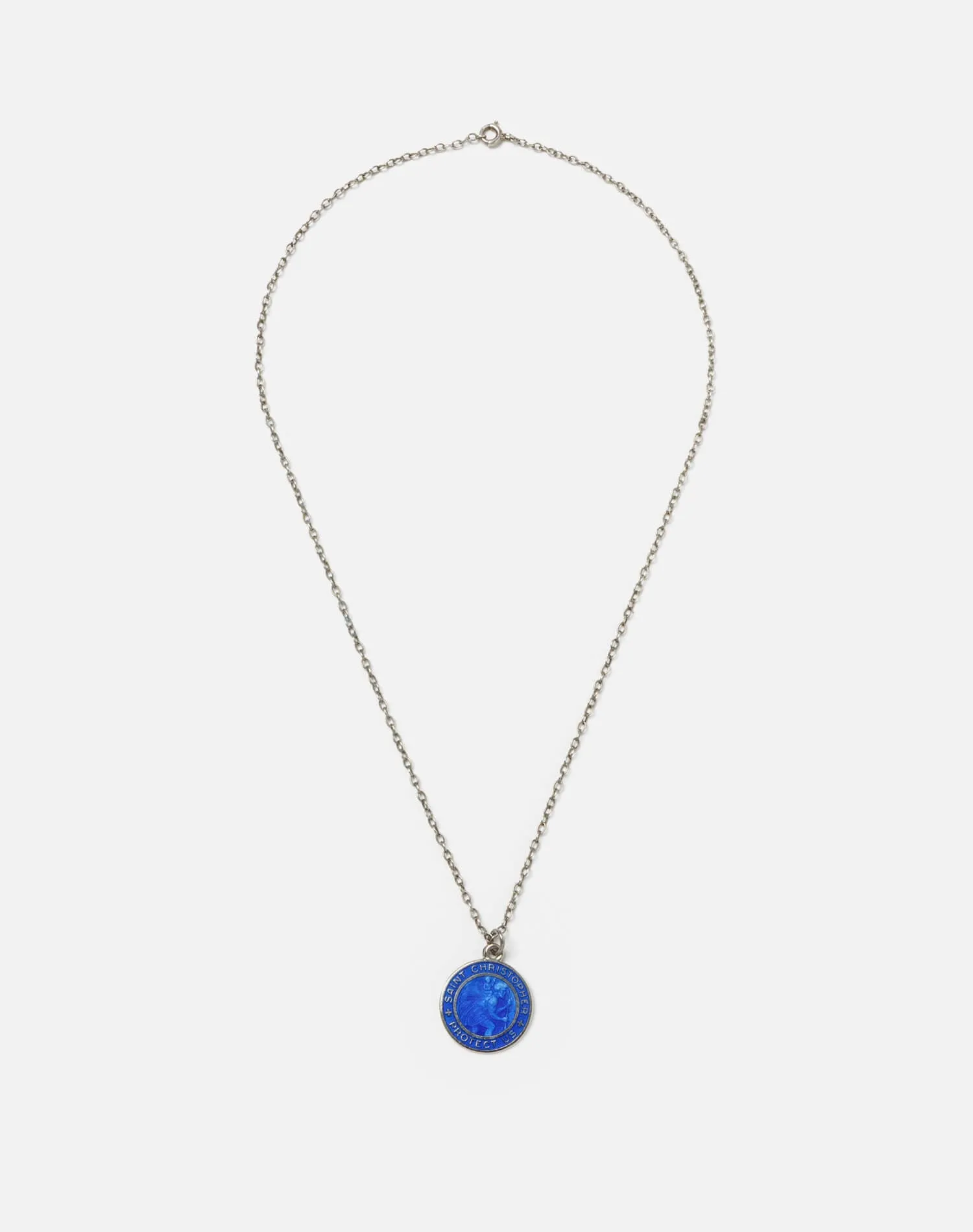 60s Sterling Royal Blue St Christopher Necklace sold by Re/Done product image thumbnail 2