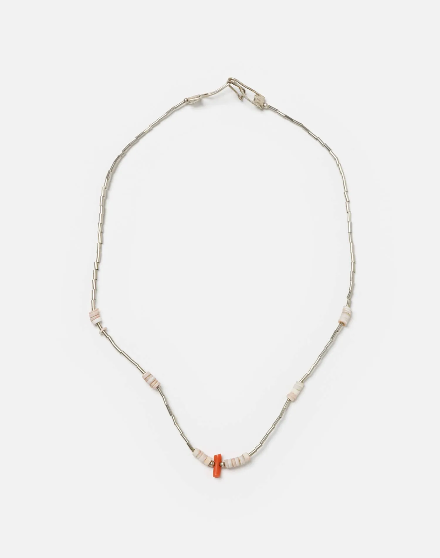 70s Sterling Tube Bead Necklace sold by Re/Done product image thumbnail 2