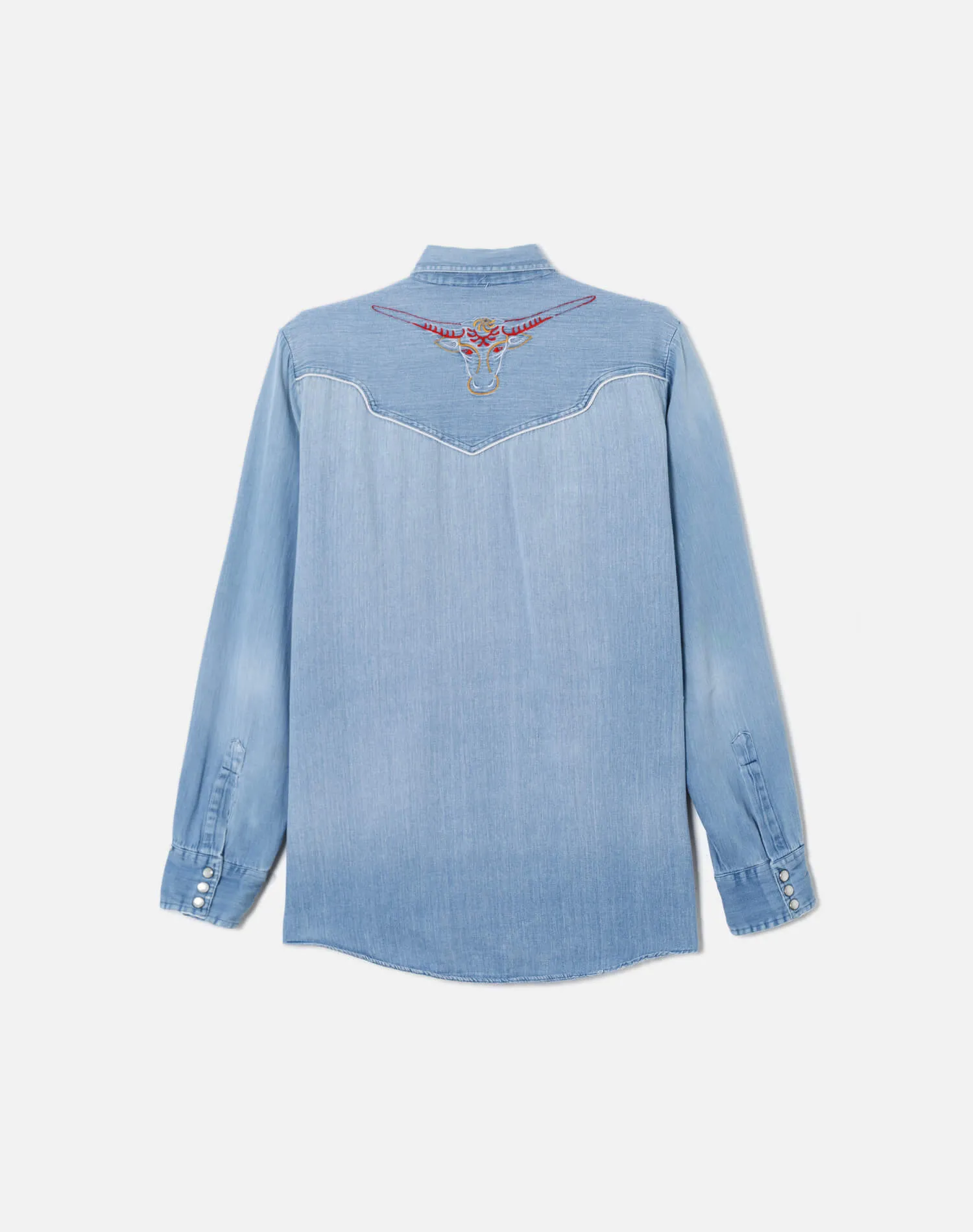 70s Snap Front Embroidered Chambray Button Up sold by Re/Done product image thumbnail 2