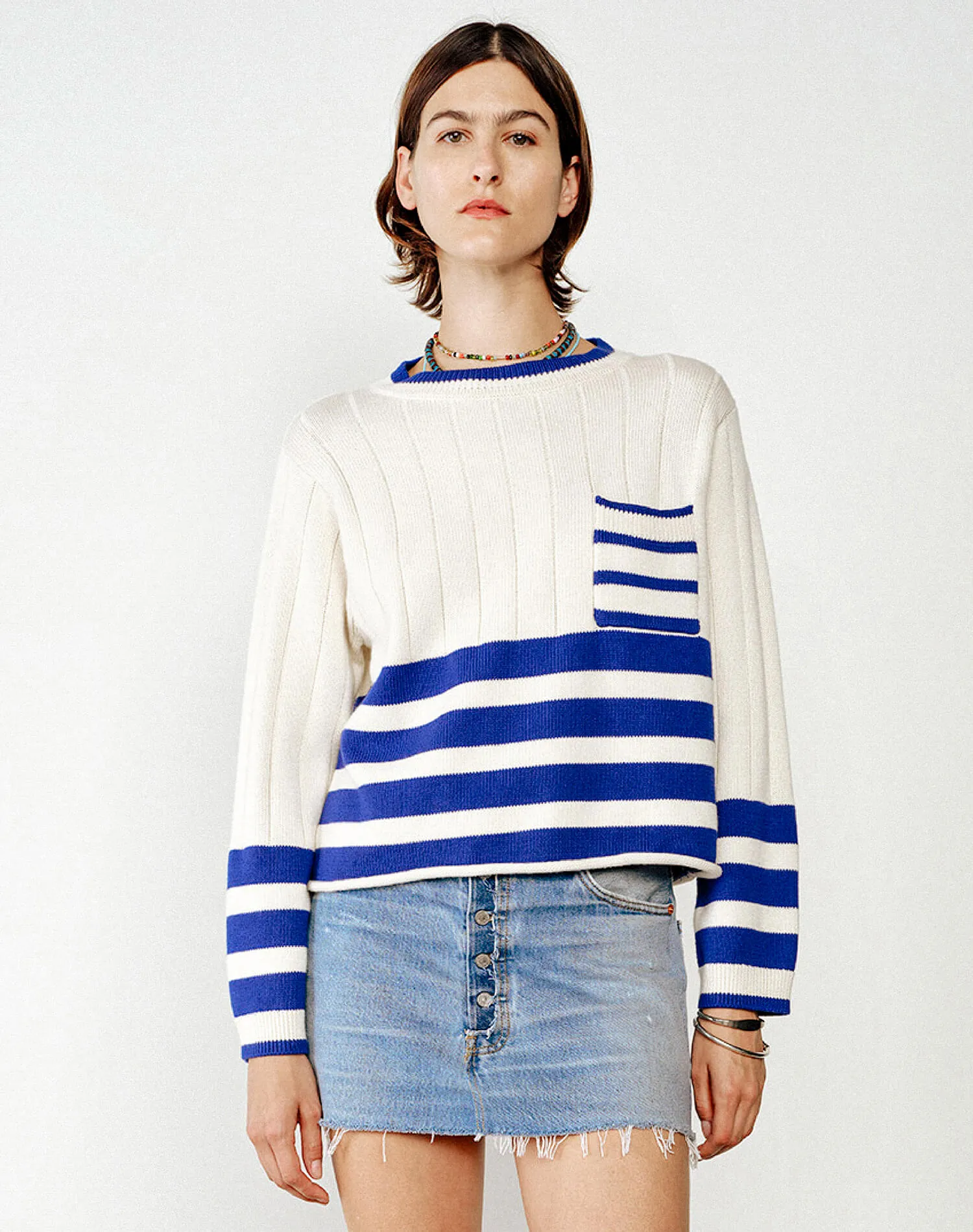 The Nash Crewneck - Ivory Combo sold by Re/Done product image thumbnail 3