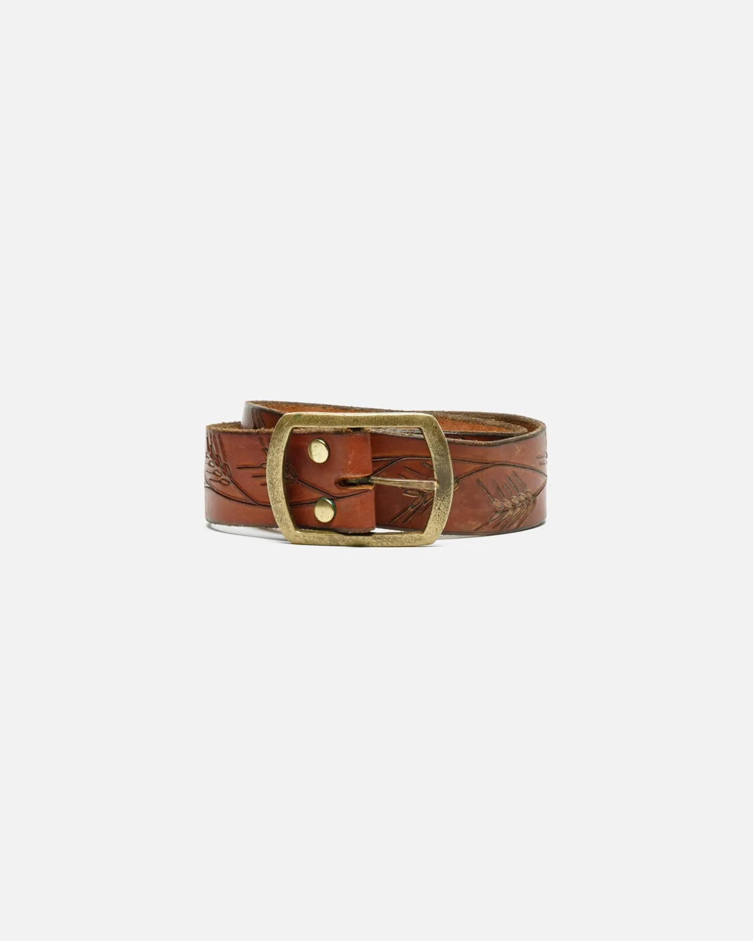 70s Wheat Embossed Leather Belt -#43 sold by Re/Done