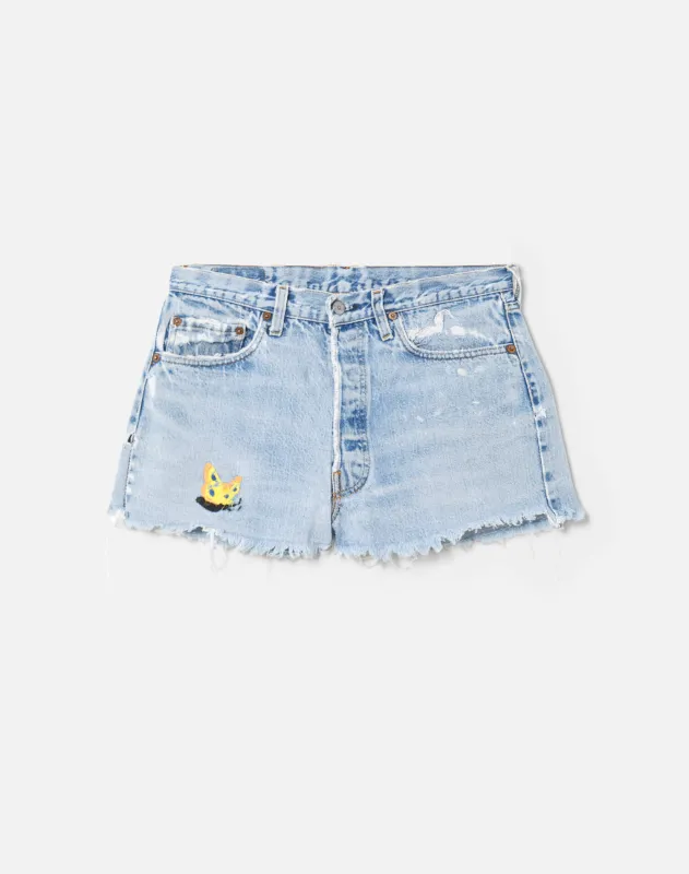 80s Bar Tack Selvedge Distressed Embroidered 501 Levi's Shorts -#23 sold by Re/Done