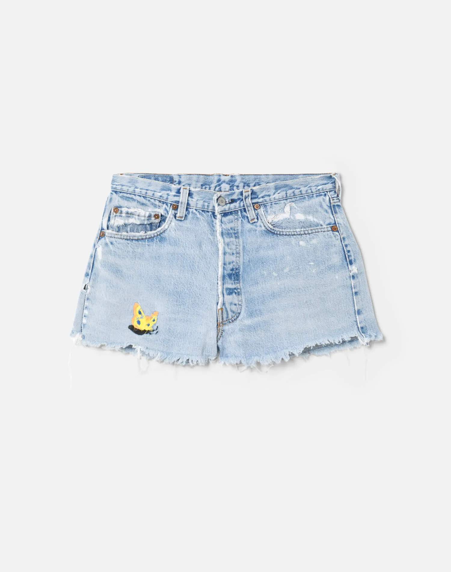 80s Bar Tack Selvedge Distressed Embroidered 501 Levi's Shorts -#23 sold by Re/Done