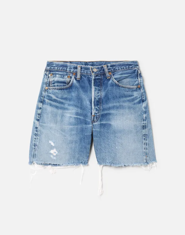 70s Big E Single Stitch Selvedge Cut Off Levi's 501 Shorts -#21 made by Re/Done