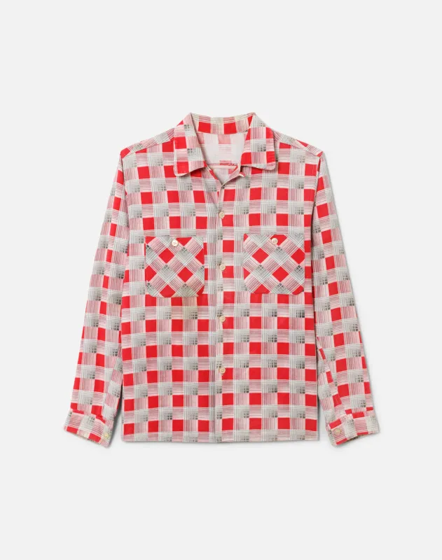 50s Flannel Loop Collar Button Up -#11 made by Re/Done