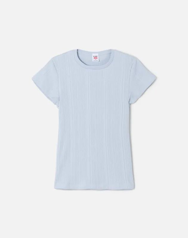 Hanes Varigated 60s Slim Tee - Light Blue sold by Re/Done