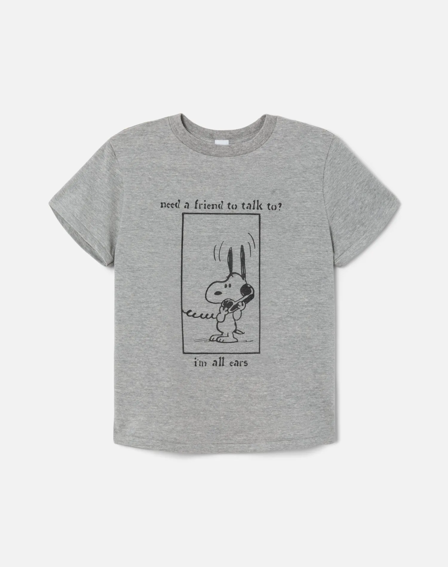 Classic "Snoopy All Ears" Tee - Heather Grey sold by Re/Done