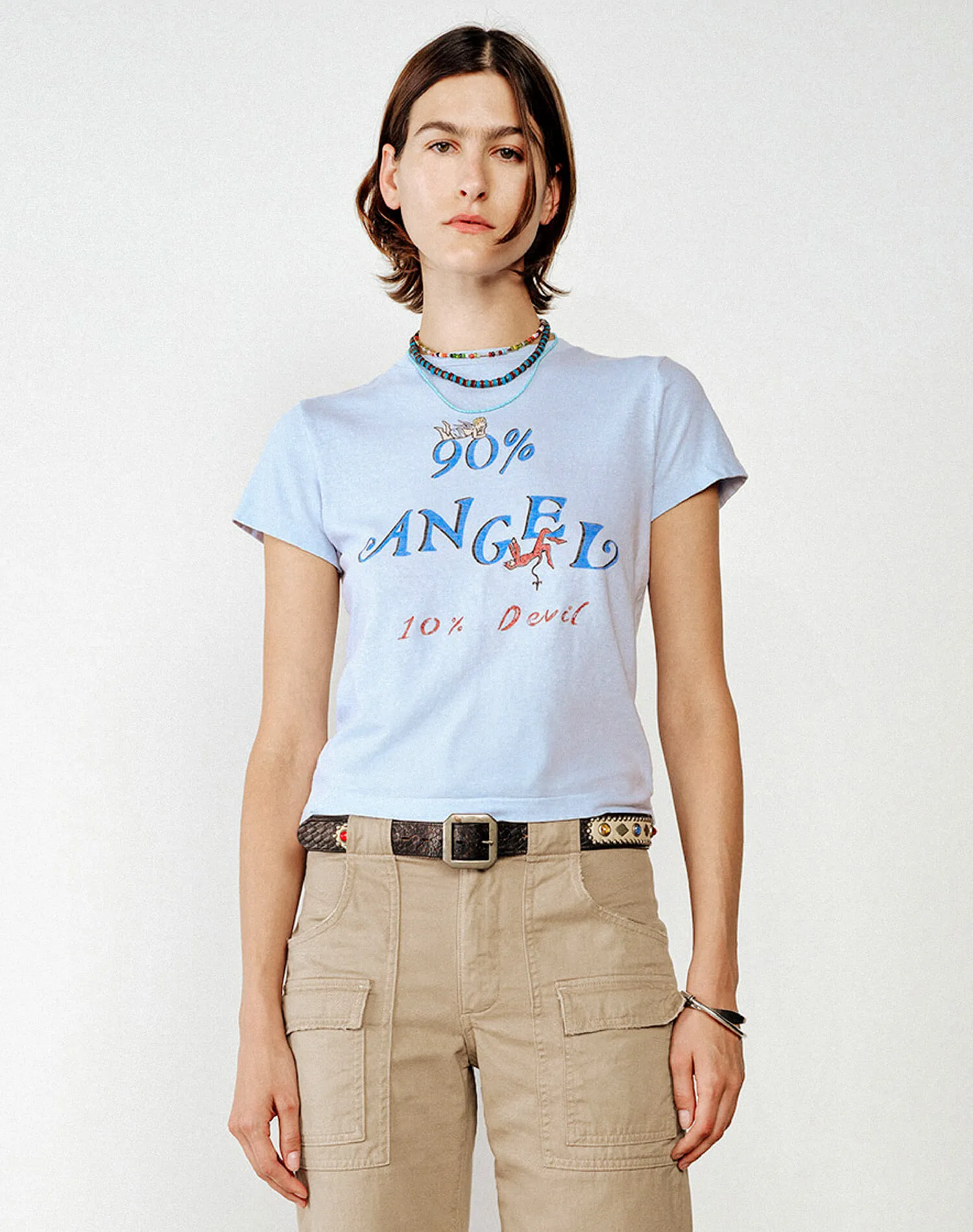 Classic "Angel Devil" Tee - Light Blue sold by Re/Done product image thumbnail 3