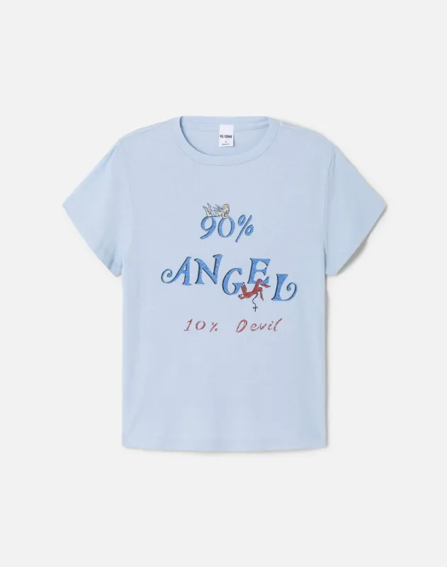 Classic "Angel Devil" Tee - Light Blue sold by Re/Done