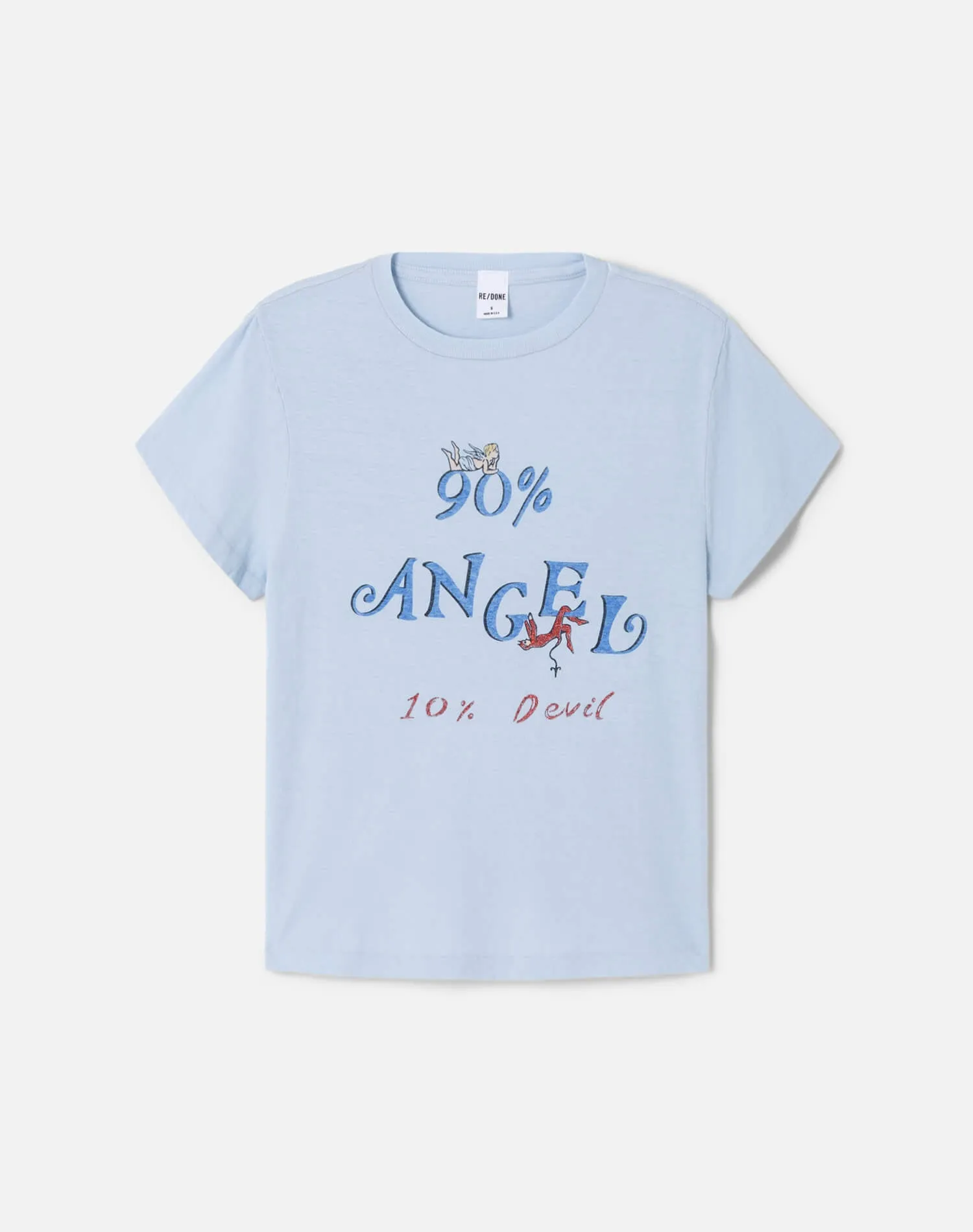 Classic "Angel Devil" Tee - Light Blue sold by Re/Done