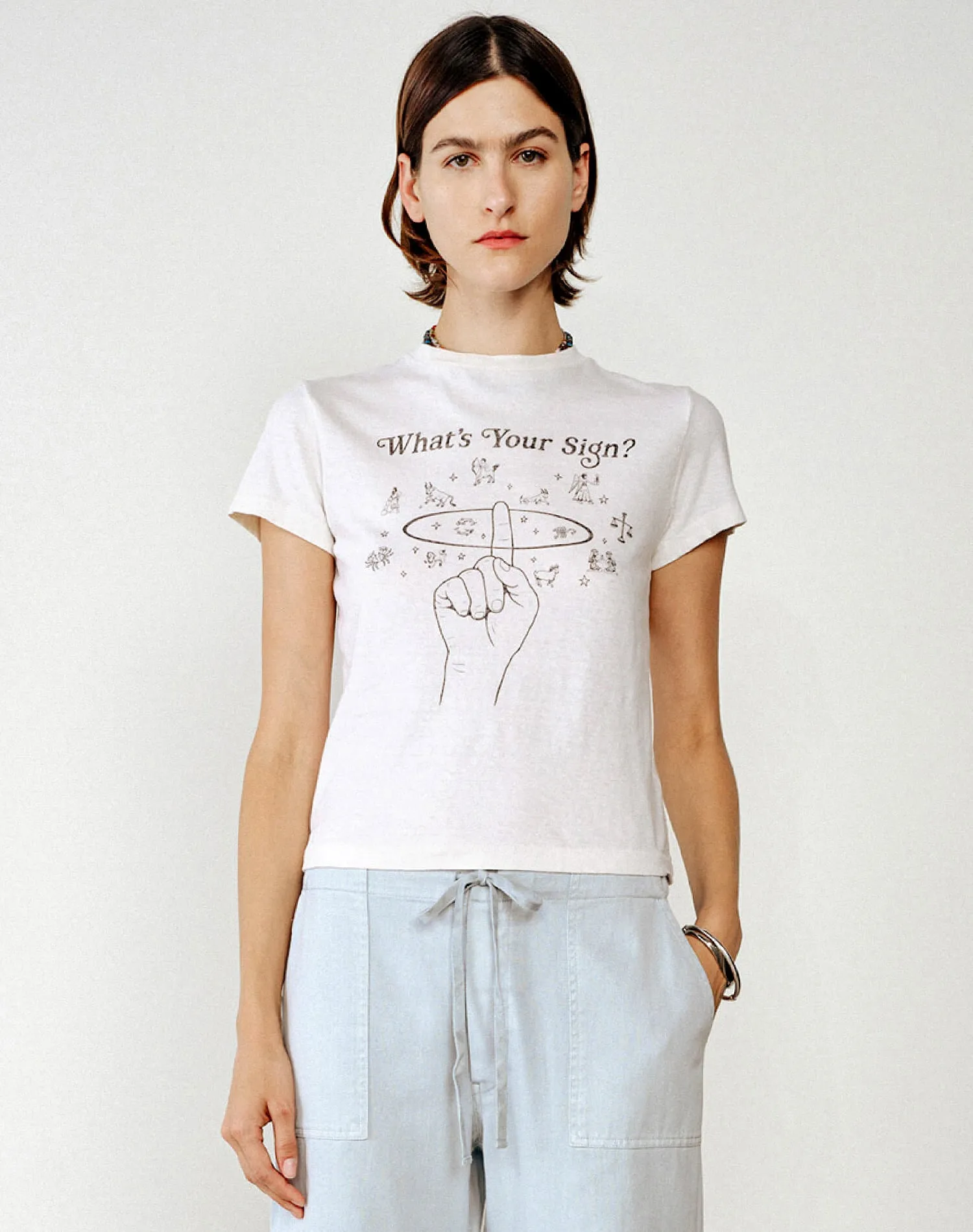 Classic "What's Your Sign" Tee - Vintage White sold by Re/Done product image thumbnail 3