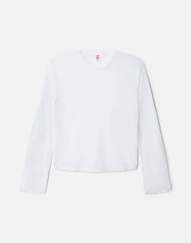 Hanes Burnout Long Sleeve Boxy Tee - Optic White sold by Re/Done