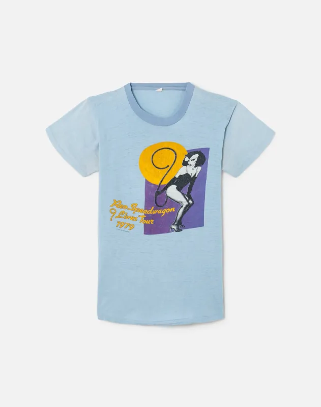 Reo Speedwagon 9 Lives Tour 1979 Tee -#28 sold by Re/Done