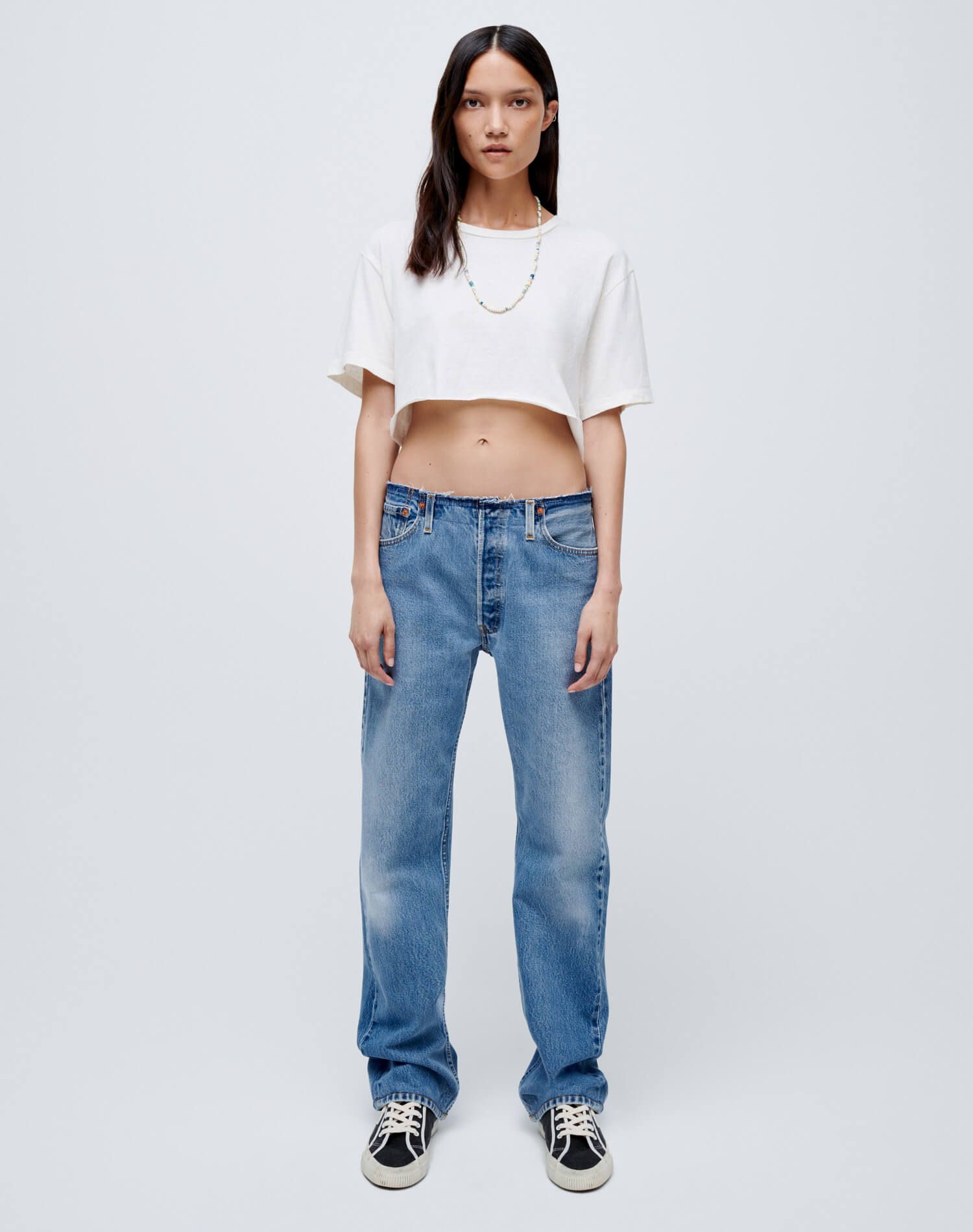 Cropped Loose Tee - White sold by Re/Done product image thumbnail 4