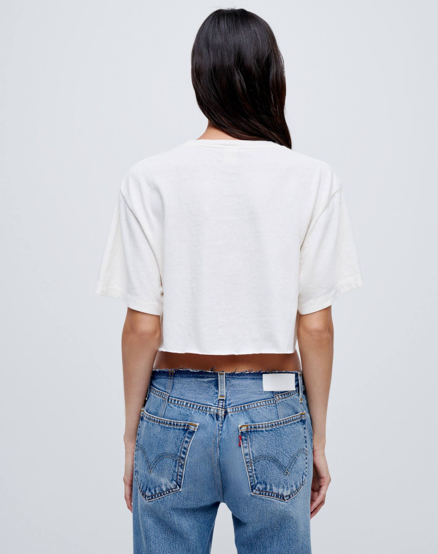 Cropped Loose Tee - White sold by Re/Done product image thumbnail 7